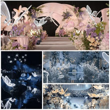 XOOFMASS LED Butterfly Set of 2, Glowing Butterfly Wedding Decoration, Butterfly Floor Lamp, Wedding Dance Floor Props, Decoration LED Lamp for Wedding Birthdays Party Receptions,Silver,140cm/55.1in