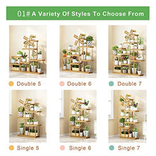 ZJDYDY Plant Stand, Bamboo Windmill Multi-Layer Flower Shelf Ladder, Storage Organizer Display Plant Rack, for Balcony Patio Garden Corner Living Room Study/Double/6 Tier