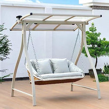 uhyOHF Garden Porch Swing Outdoor Swing Chair Solar cast Aluminum Hanging Chair Rocking Chair Swing Bed Suitable for Garden Poolside (
