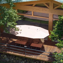 SDVantage Double-Sided Large Rectangular Patio Umbrella with Crank Base - Market Parasol for Pool, Deck, Backyard, Cafe, Garden, Outdoor Shade, Uv Protection,Coffee-4.552.65M