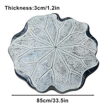 33.5in Lotus Leaf Decorative Manhole Cover, 22046lbs Heavy Duty Carbon Steel Fiber Stepping Stone for Outdoor Driveway, Yard, Patio