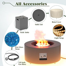 Dineli 30" Round Propane Fire Pit Table Firepit Table for Outside Patio