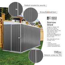 Absco Durango 5' x 10' Metal Bike Shed, Woodland Gray