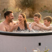 Wave Tahoe Eco-Foam Hot Tub | Round Energy-Efficient Outdoor Spa with 90 Bubble Jets, Built-in Heater, WiFi App Control and Insulated Cover | Graphite Gray | 6 Person | EnergySave Bundle