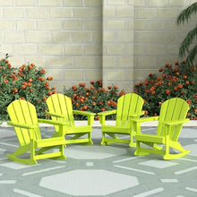 WestinTrends Malibu Outdoor Patio Porch Rocking Adirondack Chair (Set of 4), Lime