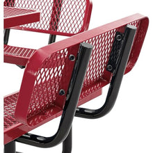 Global Industrial 46" Square Picnic Table with Backrests, Expanded Metal