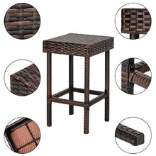 5 PCS Outdoor Bar Set, Patio Stools & Patio Bar Chairs, Outdoor Bar Stools, Bar Chair and Bar Height Table，All Weather Wicker Bar Furniture Set for Garden,Yard, Outdoor Chair and Table