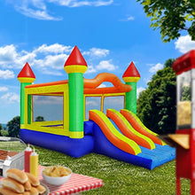 Cloud 9 Commercial Grade Mega Double Slide Castle Bounce House with Blower Multicolor