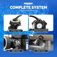 SWIMLINE Sand Filter Pump for Above Ground Pool - 19'', 1 HP, 4500 GPH Pump flow rate 7 way Multi port valve, Easy Installation