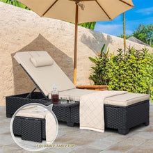 UOPYNE Patio PE Wicker Lounge Chairs, Outdoor Chaise Lounge, All-Weather PE Rattan Patio Chaise Lounge Chair Set of 2, Wicker Poolside Lounge Chair Sunbathing Camping Beach Pool Chairs