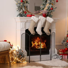 Black Fire Spark Guard Cover Decorative 4 Panel Foldable Fireplace Screen Stand for Home Indoor Fireplace - Protective Cover Guard for Fire Safety ()