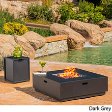 Christopher Knight Home Wellington Outdoor Iron 40" Square Fire Pit - 50,000 BTU, Dark Grey