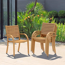 Amazonia Berlin 9-Piece Outdoor Furniture Set Teak Finish Light Brown