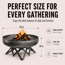 Ohio Flame Liberty 36” Wood Burning Fire Pit Carbon Steel with Angled