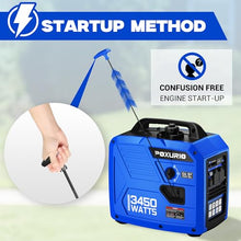 POXURIO 3450-Watt Dual Portable Inverter Generator for Camping & RV, 1.6 Gallon Gas Tank for 8.3 Hours Use, 120V Gas Powered Generator Ultra-Quiet Operation, EPA Compliant, Blue