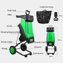TYBJLXF Electric Wood Chipper Shredder Mulcher for Efficient Branch and Leaf Shredding,Ideal for Garden Maintenance with Collection Bag
