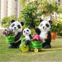 MeQibin Outdoor Panda Garden Statue Planter, Resin Animal Planter, Panda Decor, Cute Panda Flower Pot for Patio Balcony Yard Lawn(18.9 X 12.6 X 24.0IN)