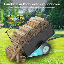 Garvee GarveeTech Heavy Duty 750 LBS Utility Trailer – 17 Cu Ft ATV Dump Trailer with Removable Sides, Pneumatic Tires & Quick-Dump Pull-Behind Yard Cart for Tractors, UTV, Lawn Mowers