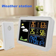 TMMLIJIPL Wall Clock, Digital Alarm Clock Weather Forecast Station Home Room Indoor Outdoor Temperature and Humidity Meter with 5min Snooze Function