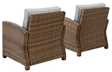 Crosley Furniture Bradenton 2-Piece Outdoor Chair Set Brown with Gray Cushions