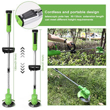 RWGOVLU Electric Cordless Weed Weed Eater with 2 Batteries and 3 Types Blades, Push Grass Trimmer Edger Lawn Tool, Adjustable Weed Trimmer Edger Lawn Mower for Lawn Yard Garden