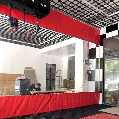 Jendfert Tear-Resistant Tarpaulin Transparent Waterproof Door Curtain Metal Eyelet, Push-Pull Partition Curtain for car wash, Warehouse Patio Porch(5x10m)