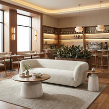 Goblet Coffee Table Brown & White, Brown Coffee Table, Modern Style, Mango Wood Round Shape Tabletop, Mango Wood, Indoor Living, 31.5" W x 31.5" D x 15.7" H