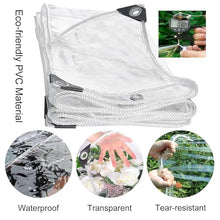 Waterproof PVC Tarpaulin with Grommets,Outdoor Clear Tarp Curtains,Garden Pergola Gazebo Patio Porch Carport Transparent Tarpaulin Side Panels with Zipper,Rain Curtains,W×H-3 * 3m(9.8 * 9.8ft)