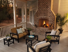 Trex Outdoor Furniture Rockport Club Charcoal Black Arm Chair with Sesame Sunbrella Cushion