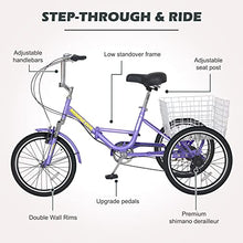 NAIZEA Adult Folding Tricycle Purple