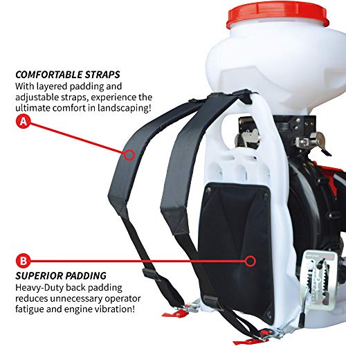 Tomahawk Power 4 Gallon Motorized Backpack Spreader for Granular Fertilizer, Seed, Feed, Salt Ice White