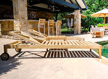 Alveare Home Clearwater Teak Sunbrella Outdoor Patio Chaise Lounger 4-Position Navy
