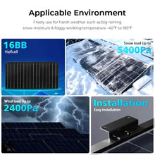 SUNGOLDPOWER N-Type 440W Solar Panel 2PCS,16BB Monocrystalline Grade A Cell,Black,IP68,for 12V/24V/48Vdc Energy Storage in Home,RV,Farms,on/Off-Grid System UL61730 CEC Listed(880W)