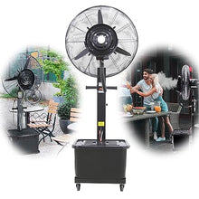 GFJYKDL Industrial Misting Fan - 26in Outdoor Cooling Pedestal Fan with 11 Gallon Tank, 3 Speed Settings for Garden, Patio, Warehouse - Powerful Spray Cooling System,One Color-650mm/26in
