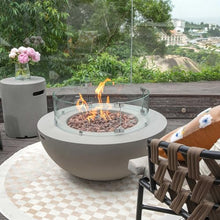 Modeno Roca Propane Fire Pit Table, Round Cast Concrete, 34 x 34-in