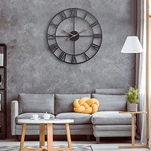 Outdoor Garden Wall Clock,24 Inch Large Waterproof Wall Clock Roman Numeral Display Vintage Style Metal Silent Patio Wall Clock Indoor Outdoor Decoration