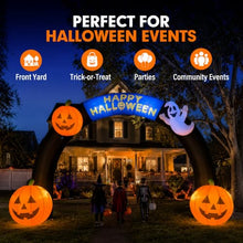 Wellcomer 20FT Inflatable Halloween Arch with Built-in LED Lights, Blow Up Entrance Archway with Pumpkins & Ghost for Party & Outdoor Decoration