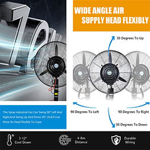 Outdoor Misting Fan, 90°Oscillating Fan with Mist, Standing Floor Fans with 3 Wind Modes and 9 Gallon Large Capacity Tank, Outside Restaurant Gym Cooling Fan,71cm/28in