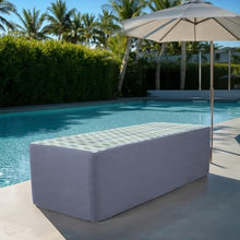 FDP 24" x 60" Rectangle Oversized Outdoor Ottoman Featuring Sunbrella Two-Tone - Weather-Resistant, Fade-Resistant, Assembled Patio Furniture for Backyard, Poolside Seating, 18" H - Mist/Haze
