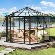 Reljofum Hexagonal Greenhouse 12x10x8, Walk-in Garden with Vents