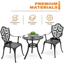 DUYHBAWRS 3 Piece Garden Patio Bistro Table Set Bronze Camping Sedentary Outdoor Dining Furniture