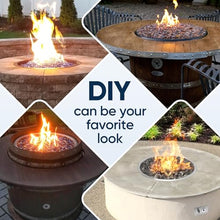 25 Inch Round Drop-in Fire Pit Pan Kit with Burner Ring and Spark Ignition