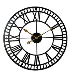 GenSDH Outdoor Clock Garden Clocks, Retro Roman Numeral Simplicity Iron Art Battery Operated Silent Outside Clocks 40Cm