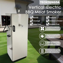 TECHTONGDA Commercial Meat Smoke Oven Electric BBQ Meat Smoker Stainless Steel Smoker Grill with 9 Detachable Racks & Side Wood Chip Loader Grill for Sausage, Dried Tofu, Pastrami 86-248℉ 110V