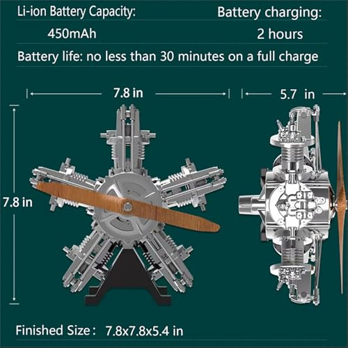 Moderock 5 Cylinder Radial Engine Model Kit Educational DIY Toy