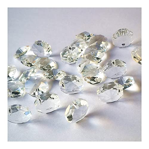 JUIYU Garden Suncatchers K9 Crystal Clear Crystal Octagon Chandelier Beads in One Hole 14mm 10000pcs/Lot for DIY Wedding Garland Strands Decoration Handmade Pendant Necklaces