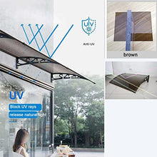 Front Porch Canopy, All-Weather Easy-Set-Up Curved Outdoor Patio Canopy, Aluminium/Polycarbonate Board, Front Door & Window Backyard Pavilion (80x210cm/31.5" x83)