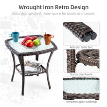 Festisoul 3-Piece Patio Swivel Glider Set – Wicker, Thick Cushions, Glass Table