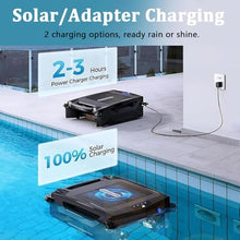 Solar-Powered Robotic Pool Cleaner - Cordless Skimmer with Dual Charging, Smart Obstacle Avoidance, 2 Cleaning Modes, Efficient Pool Vacuum for Sparkling Clean Pools