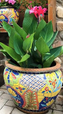 Flower pots Artistic Color Painting Landscape Pattern Planter CreativeCeramics Outdoor Flower Pot Vintage Garden Patio Balcony Decor Plant Pot Hallway Corridor Planters-L (Size : M), Medium (One Col